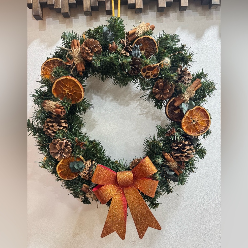 Rustic Christmas Wreath with Lights 15” includes door hook. - Picture 8 of 14